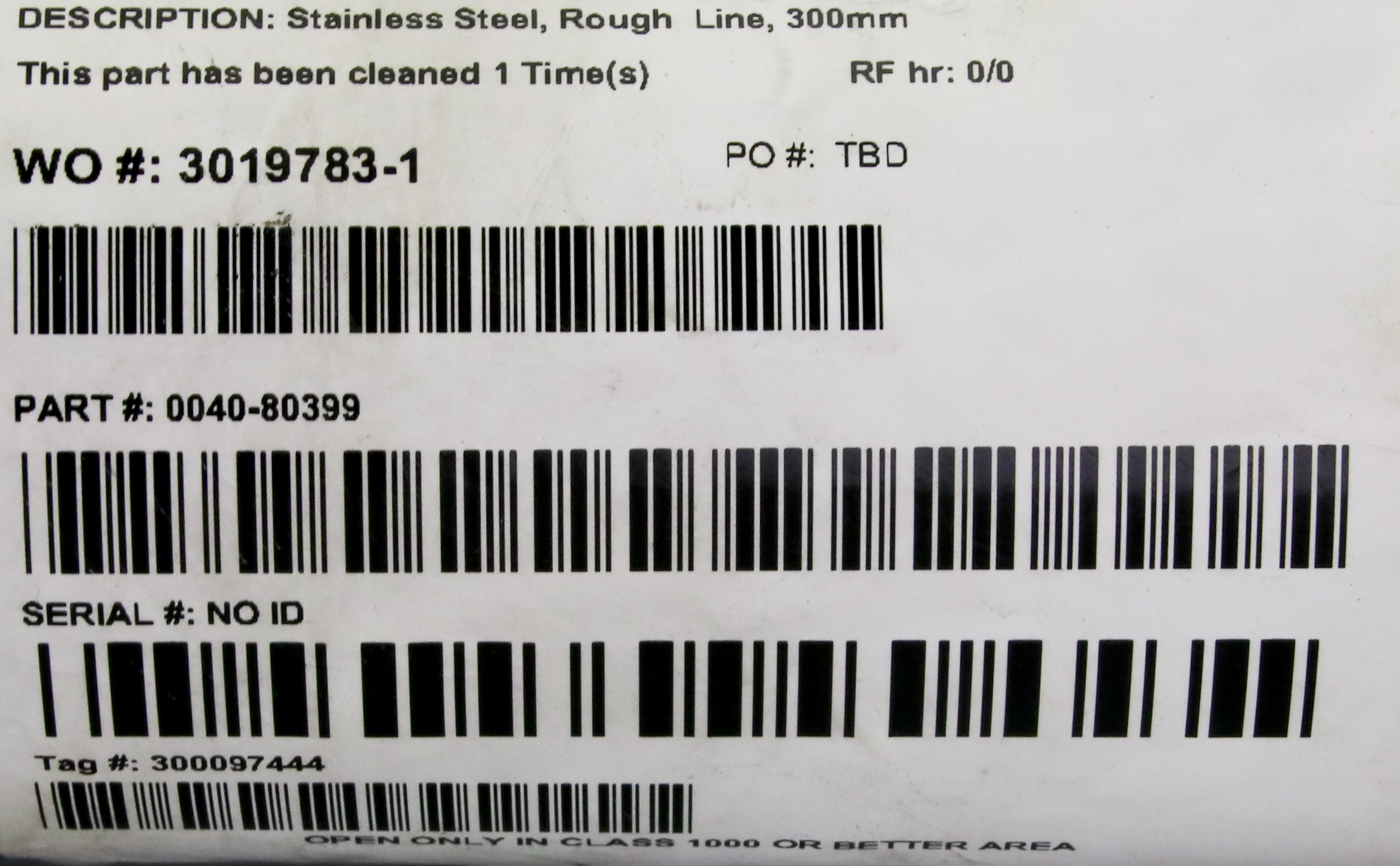 11992 APPLIED MATERIALS STAINLESS STEEL, ROUGH LINE, 300MM 0040